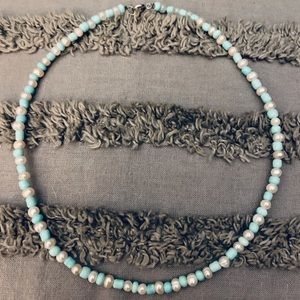 Pearl and Turquoise Choker Necklace